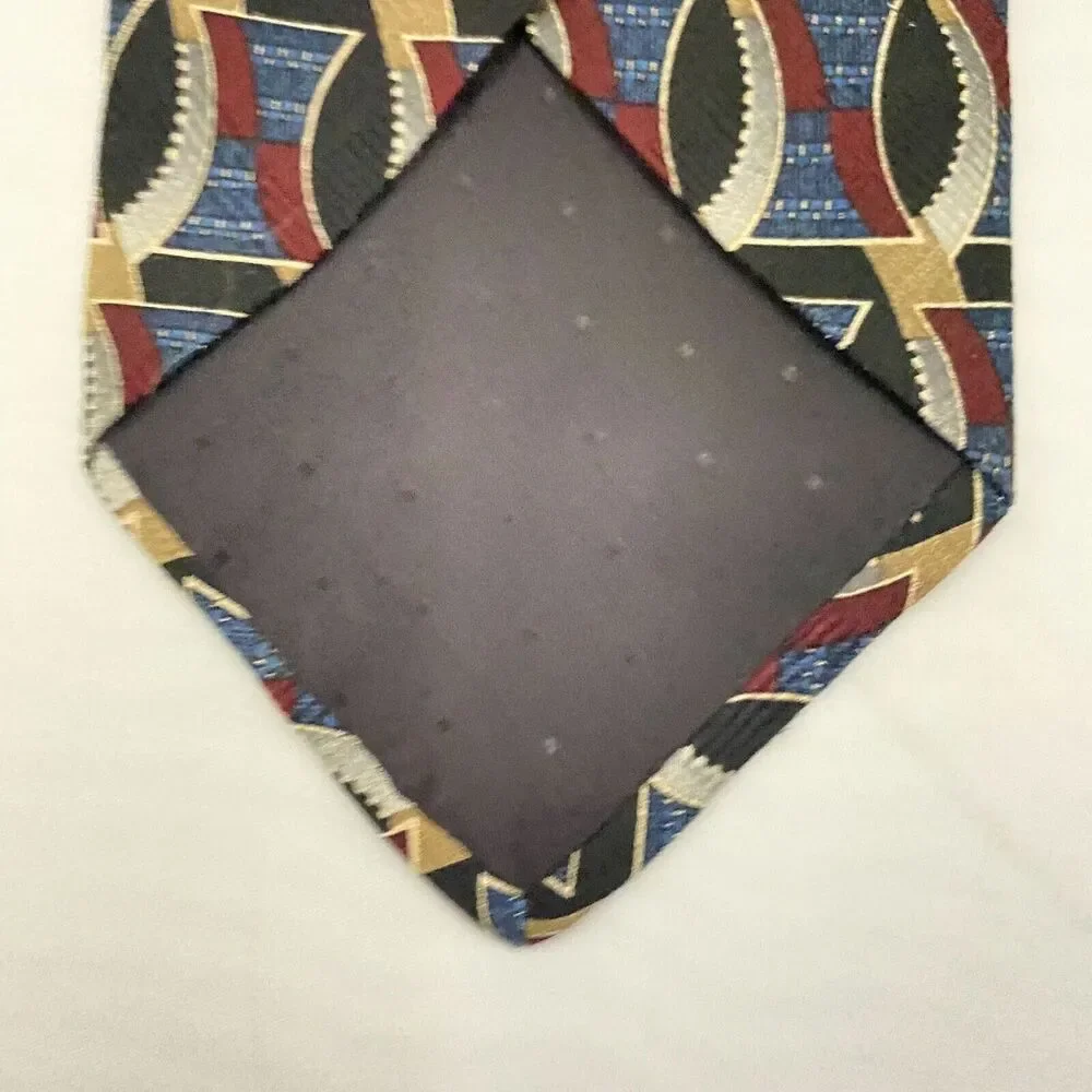 #5588 Feraud Louis Feraud Abstract Multicolored Men's Necktie, Tie 59X3.75